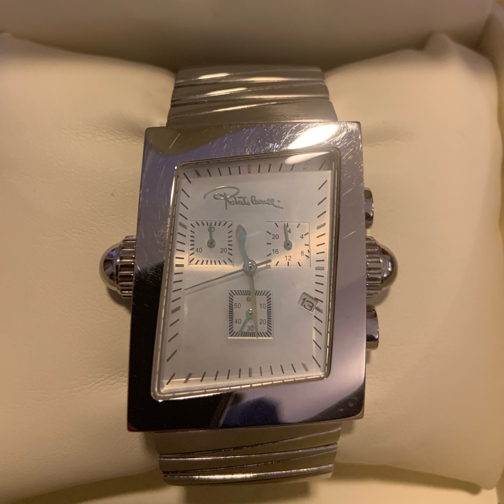 Men’s Italian Roberto Cavalli twisted watch.